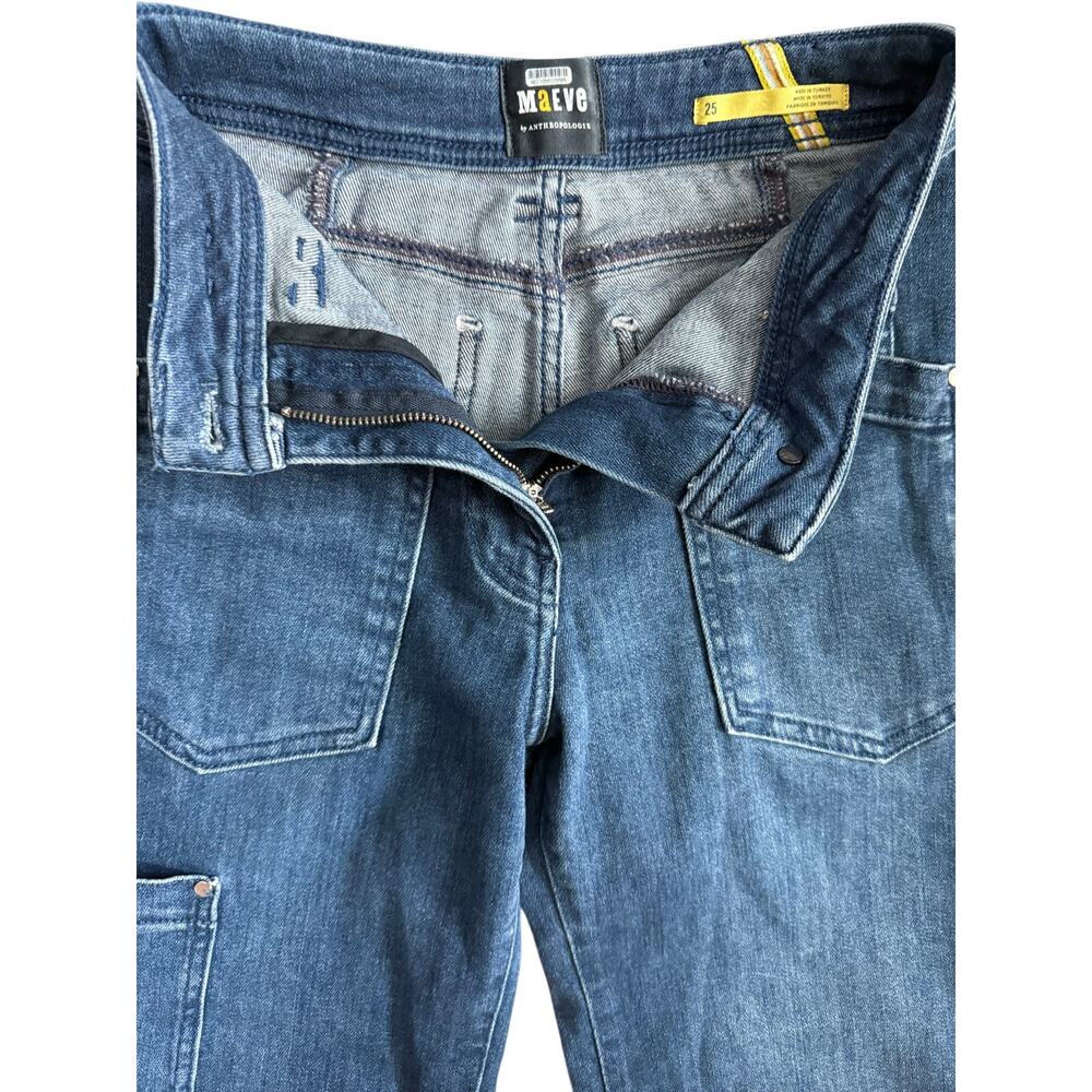 Anthropologie Maeve Carpenter High-Rise Crop Jeans Denim Dark Size 25 - Picture 8 of 11
